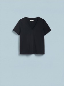 T-shirt regular z dekoltem V - czarny