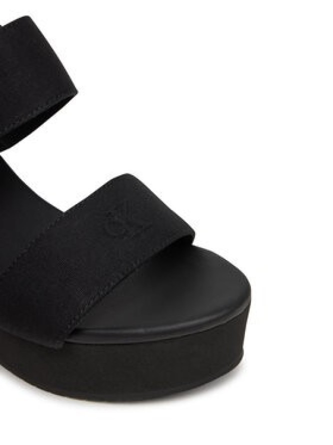 Calvin Klein Jeans Sandały Wedge Sandal Webbing In YW0YW01790 Czarny