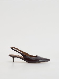 Czółenka z odkrytą piętą - bordowy