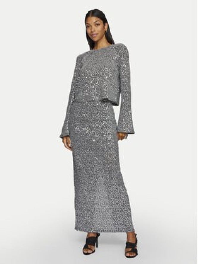 Vila Spódnica maxi Sanadu 14101820 Srebrny Regular Fit