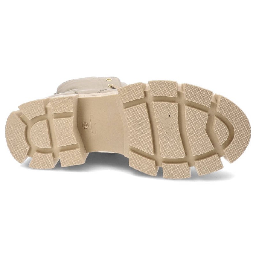 Beżowe Trzewiki Pollonus Modne Buty Damskie