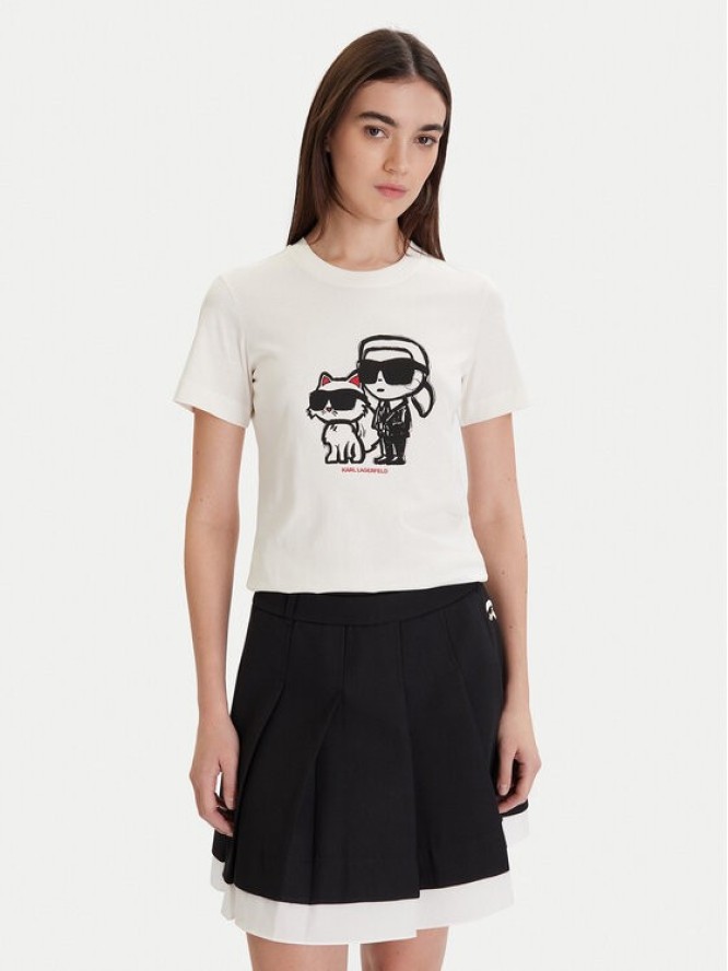 KARL LAGERFELD T-Shirt A1W17129 Écru Regular Fit