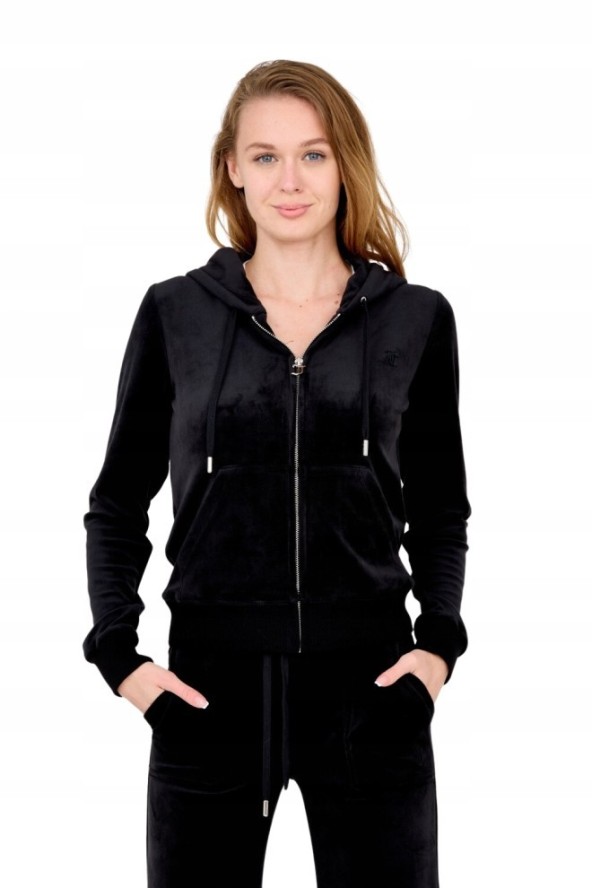 JUICY COUTURE Czarna damska bluza Robertson Hoodie, Rozmiar M
