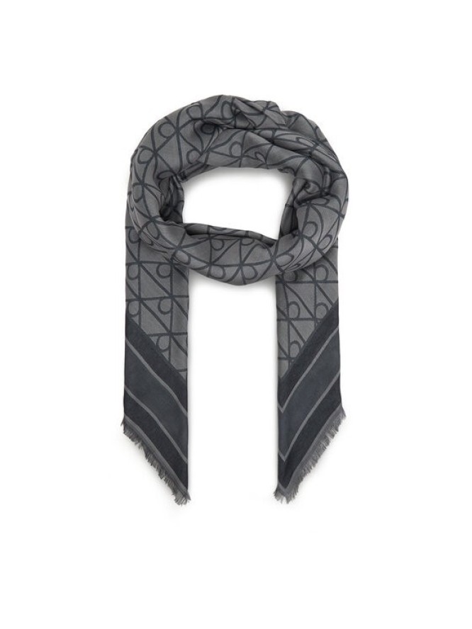 Calvin Klein Chusta Emblem Aop Jacquard Square Scarf LV04F8080G Czarny