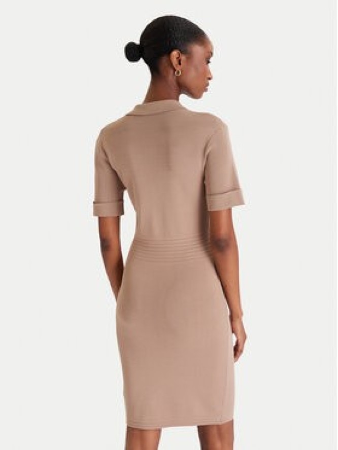 Guess Sukienka dzianinowa W5YK29 Z0130 Beżowy Slim Fit