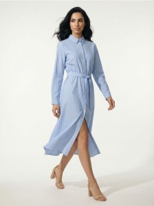 Sukienka koszulowa w paski - wielobarwny