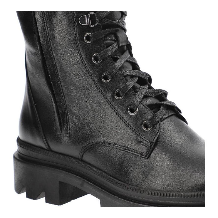 Czarne Trzewiki Pollonus Damskie Stylowe Obuwie