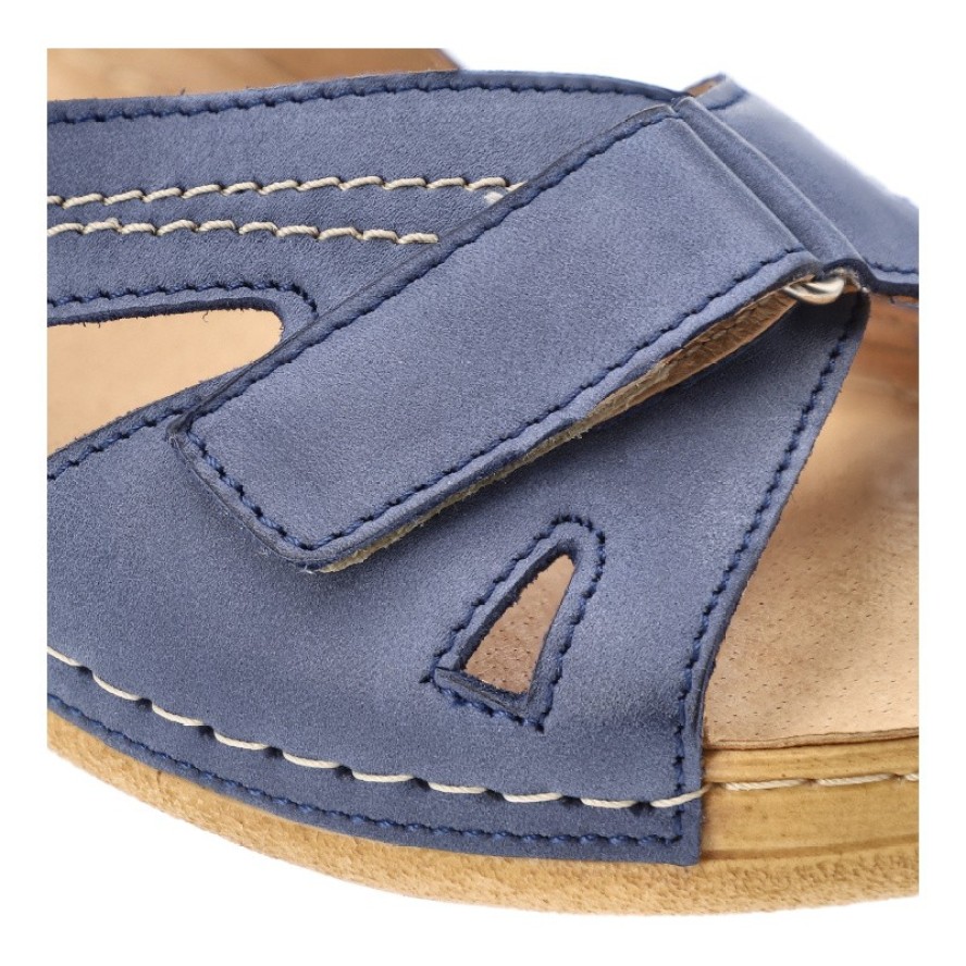 Niebieskie Sandały Armodo Modne Obuwie Damskie