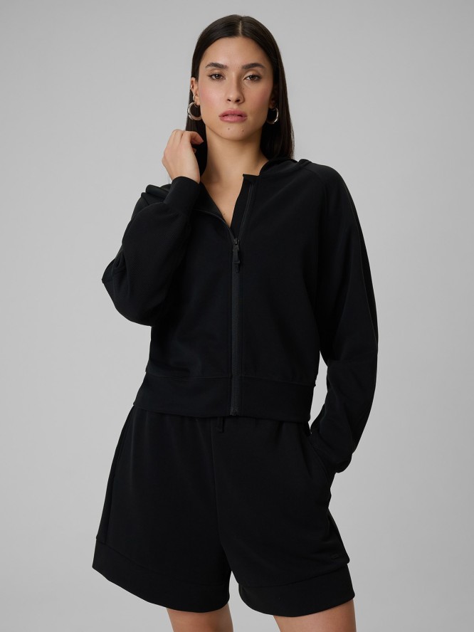 4F Bluza dresowa regular z modalem damska - czarna XXL