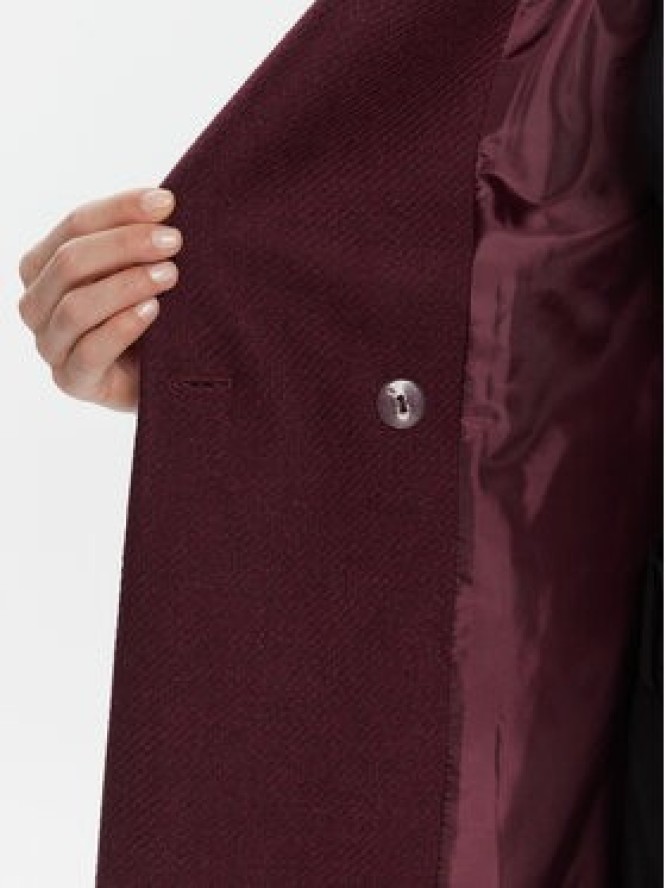 Rinascimento Płaszcz wełniany CFC0126218003 Bordowy Regular Fit