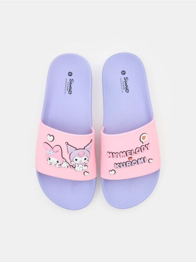Klapki z aplikacjami 3D Hello Kitty - fioletowy