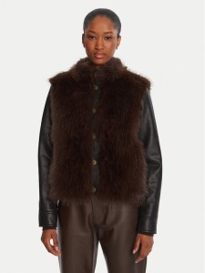 TWINSET Kurtka z imitacji skóry 252TP2420 Brązowy Regular Fit