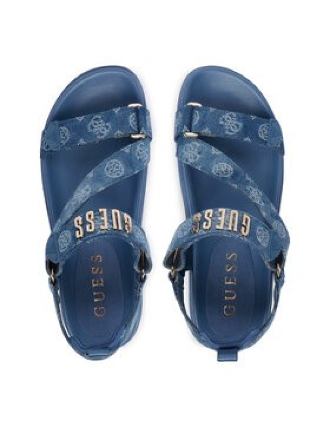Guess Sandały FLJFTT DEN03 Niebieski