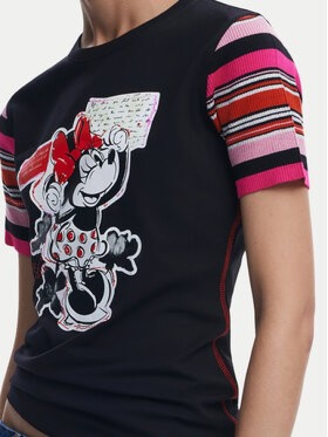 Desigual T-Shirt Minnie 25SWTK39 Czarny Slim Fit