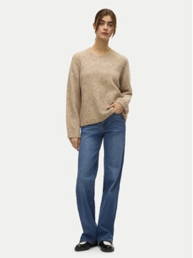 Vero Moda Sweter Ingrid 10331365 Beżowy Regular Fit