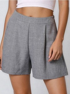 Szorty z kryształkami - szary