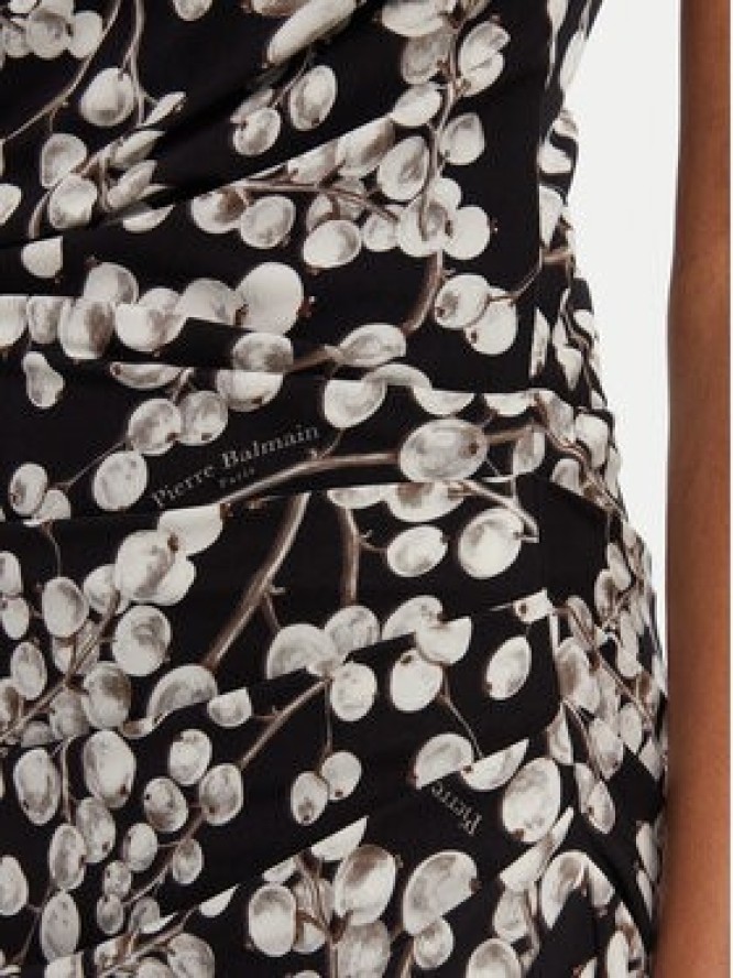 Balmain Sukienka wieczorowa DF0RN195JJ33 Czarny Regular Fit