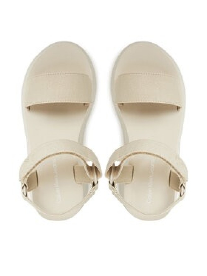 Calvin Klein Jeans Sandały Sandal Velcro Webbing Mg YW0YW01693 Écru