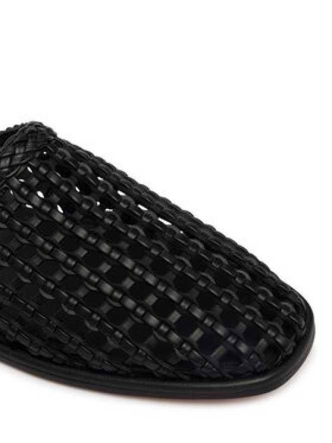 Tommy Hilfiger Klapki Hilfiger Leather Mix Flat Mule FW0FW09280 Czarny
