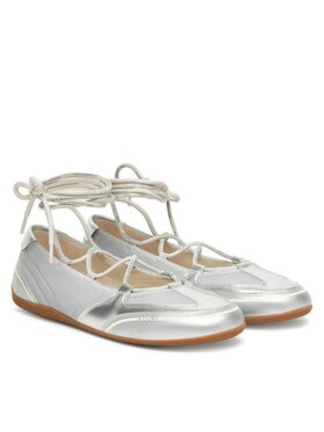 KARL LAGERFELD Baleriny Altia KL66111 Srebrny