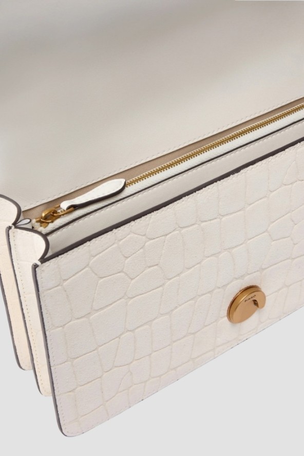 PINKO Biała listonoszka damska Love One Classic DC Cocco Nabuccato