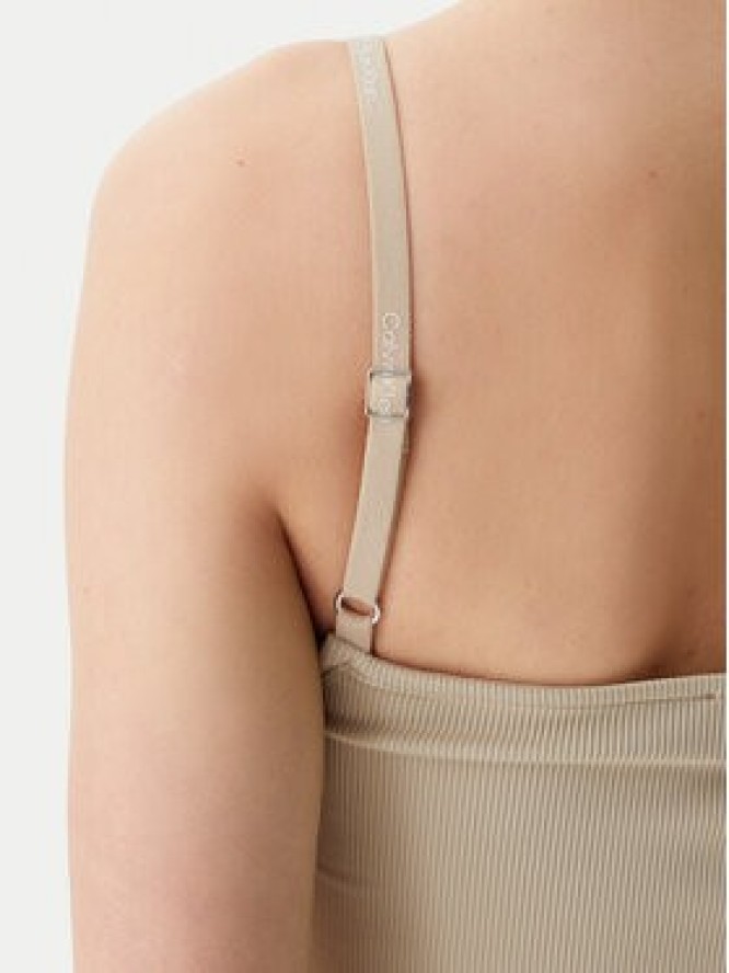 Calvin Klein Jeans Sukienka letnia Logo J20J225288 Beżowy Slim Fit