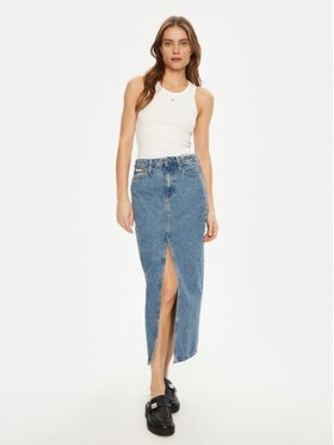 Calvin Klein Jeans Spódnica jeansowa J20J224532 Niebieski Straight Fit