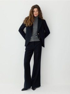 Wełniany golf z dodatkiem kaszmiru - ciemnoszary