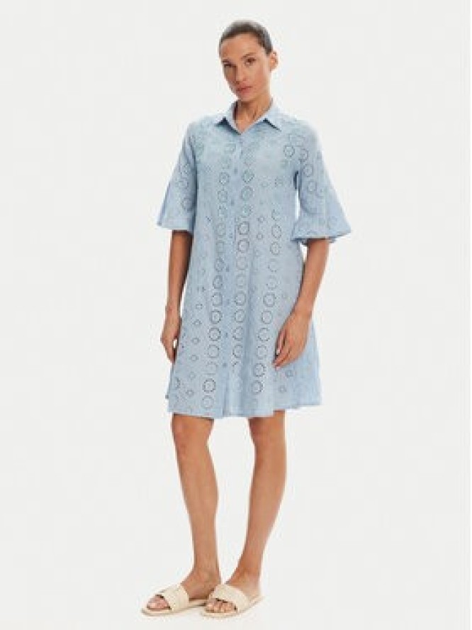 Iconique Sukienka koszulowa IC25-006 Niebieski Relaxed Fit