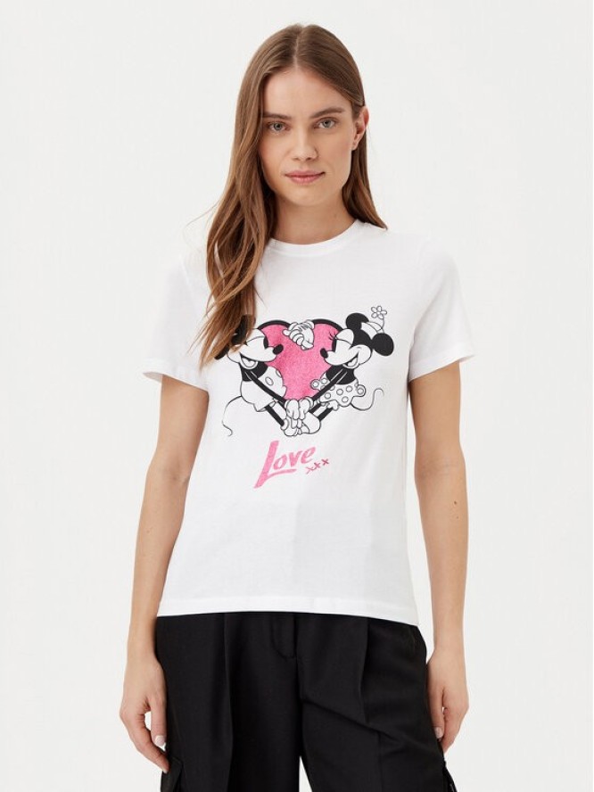 ONLY T-Shirt Mickey 15317991 Biały Regular Fit