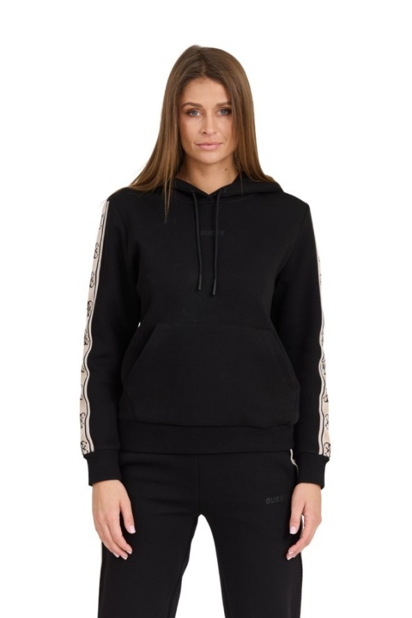 GUESS Czarna damska bluza Carla Hooded, Rozmiar XL