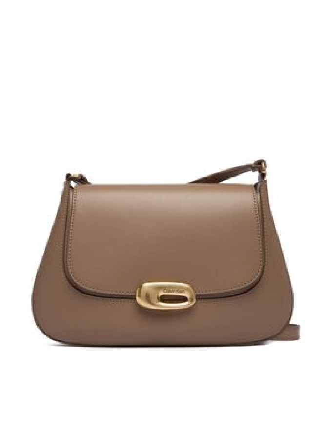 Calvin Klein Torebka Hardware Flap Meidum Crossbody LV04F3401G Beżowy