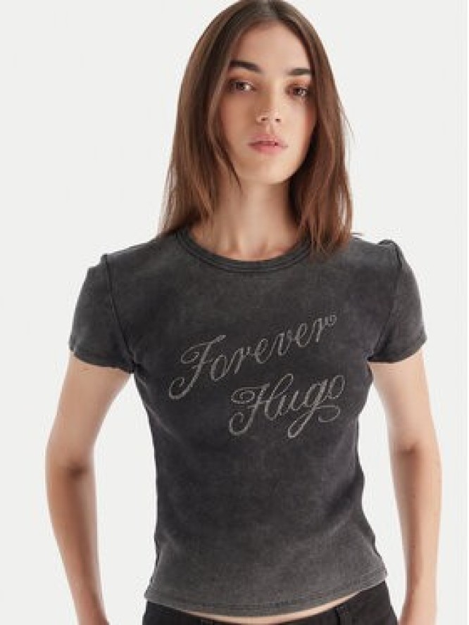 HUGO T-Shirt Dever 50546936 Czarny Slim Fit