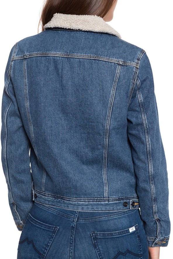 DAMSKA KURTKA ZIMOWA LEE SHERPA RIDER DARK STONEWASH L54VLJ46 112112980