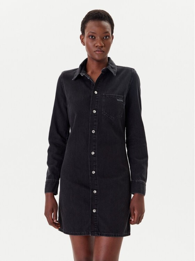 Calvin Klein Jeans Sukienka jeansowa J20J225171 Czarny Slim Fit