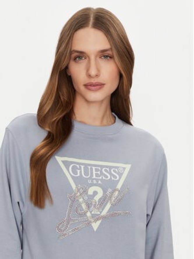 Guess Bluza W5GQ05 KB683 Niebieski Regular Fit