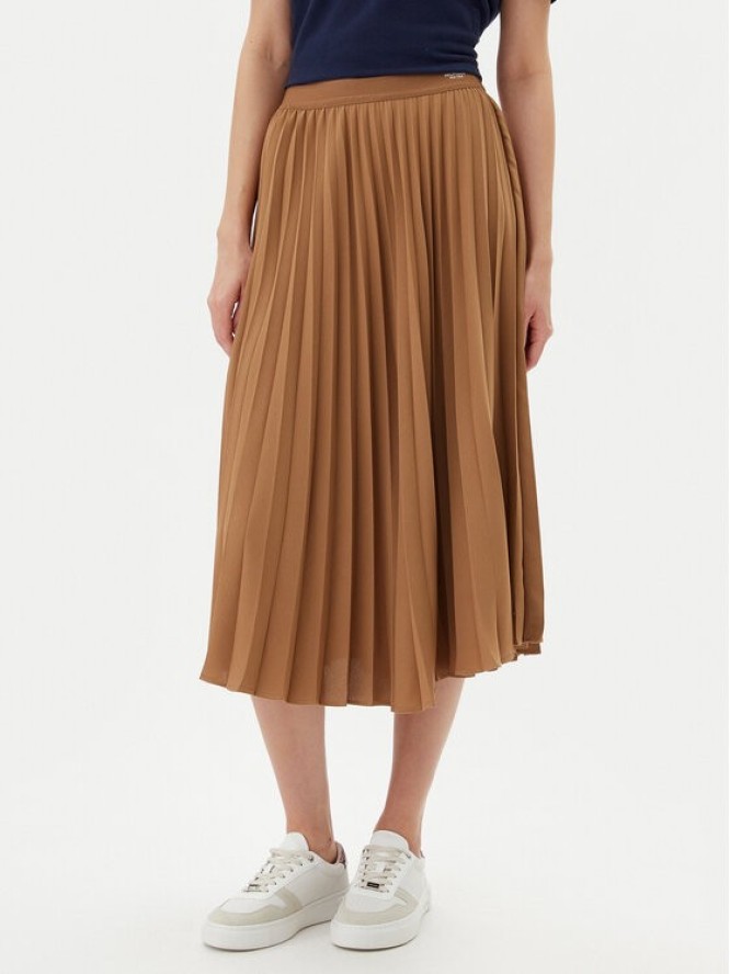 Tommy Hilfiger Spódnica plisowana WW0WW43886 Brązowy Regular Fit