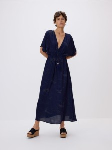 Wiskozowa sukienka ze wzorem - wielobarwny