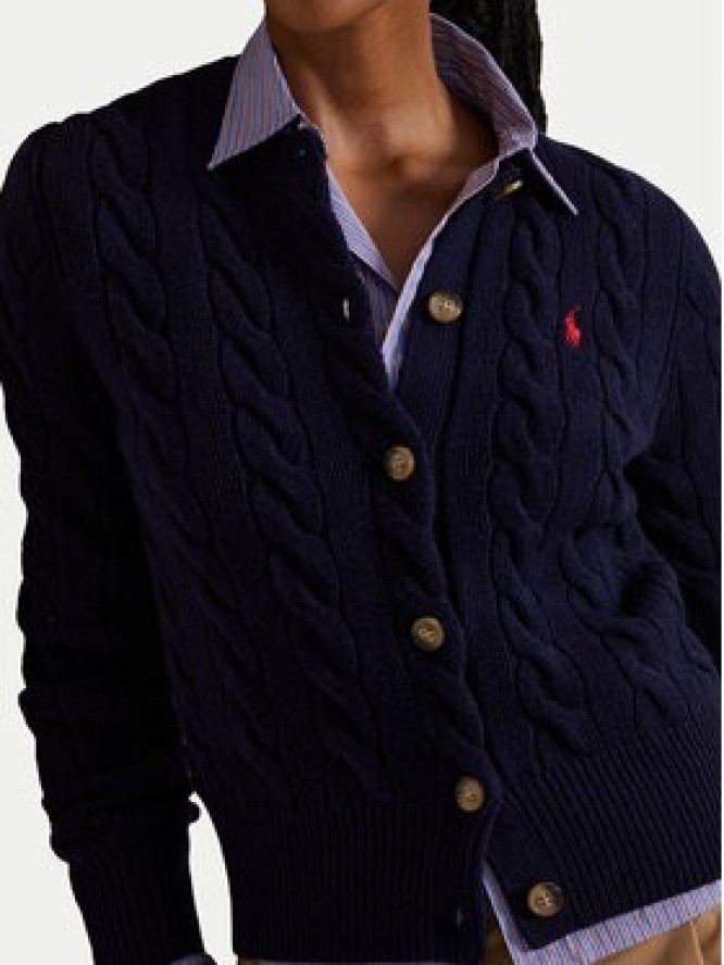 Polo Ralph Lauren Kardigan 211972104004 Granatowy Slim Fit