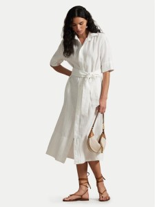 Polo Ralph Lauren Sukienka koszulowa 211965844001 Biały Relaxed Fit