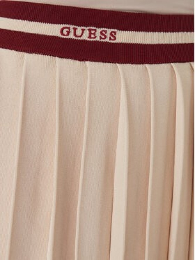 Guess Spódnica plisowana V6GD04 Z0649 Beżowy Regular Fit