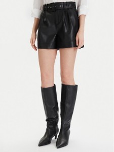 Morgan Szorty z imitacji skóry 242-SHOANE Czarny Slim Fit