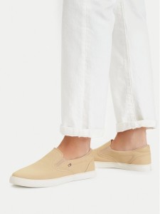 Tommy Hilfiger Tenisówki Th Low Profile Slip On FW0FW09103 Beżowy