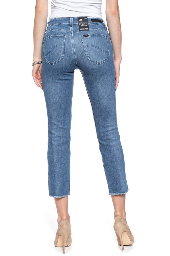 SPODNIE DAMSKIE LEE ELLY CROPPED RAW HEM BODY OPTIX L32RQYYF 112107698
