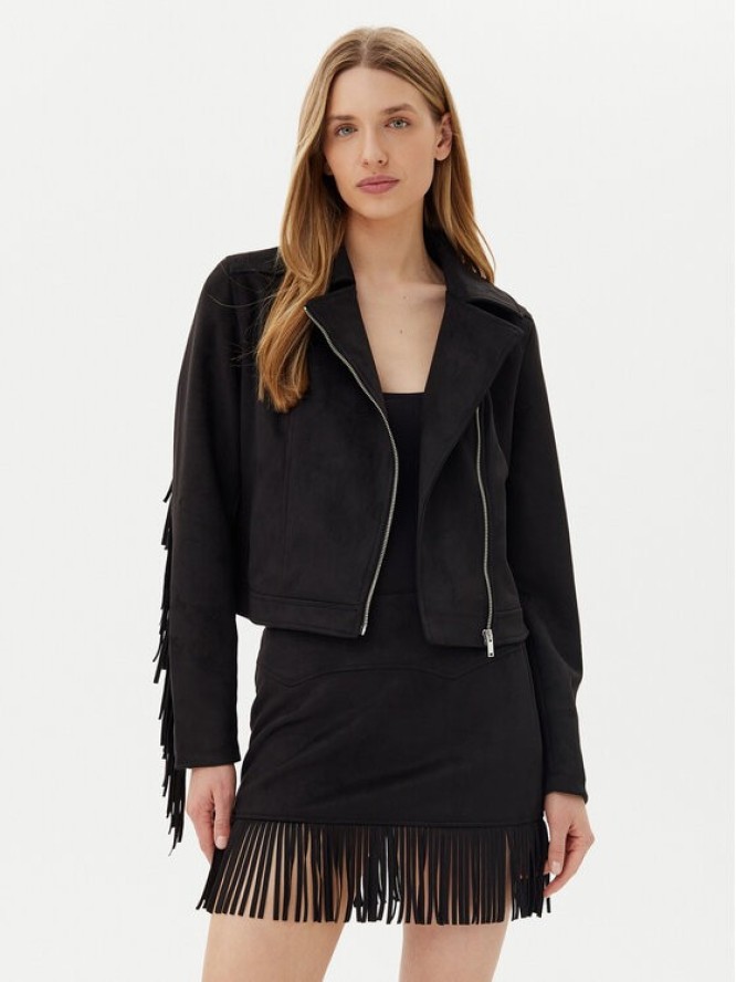 Noisy May Kurtka z imitacji skóry Abby 27033110 Czarny Regular Fit