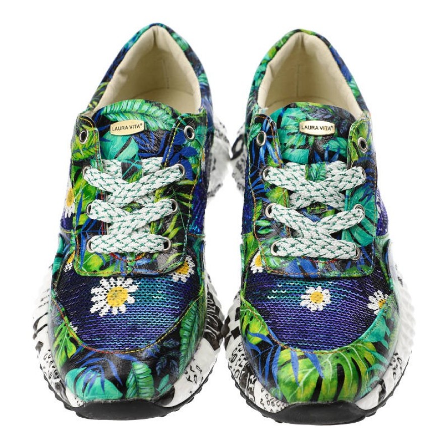 Zielone Sneakersy Laura Vita Stylowe Obuwie Damskie