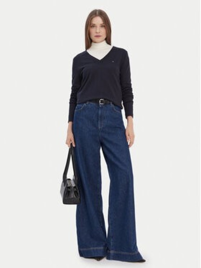 Tommy Hilfiger Sweter WW0WW42049 Granatowy Regular Fit