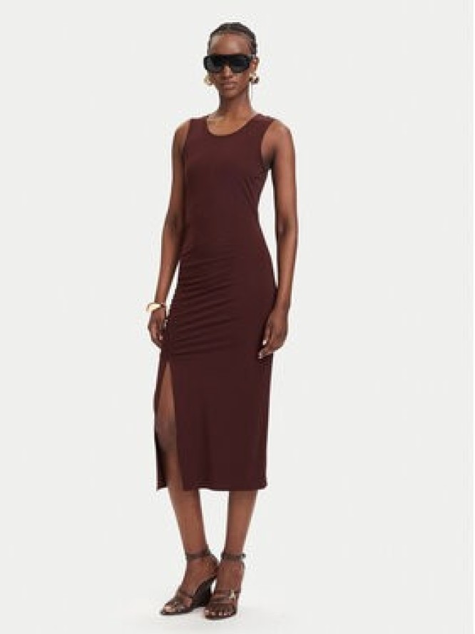 Patrizia Pepe Sukienka codzienna 2A3081/JZ26-B887 Brązowy Slim Fit