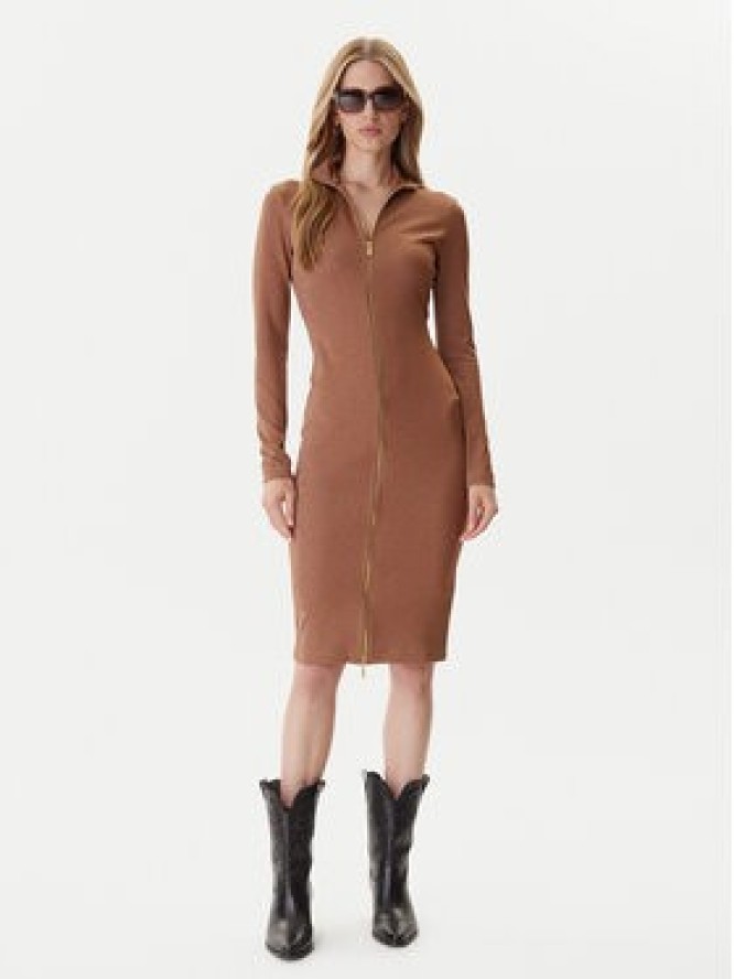 Just Cavalli Sukienka codzienna 79PAO905 J0251 Brązowy Slim Fit