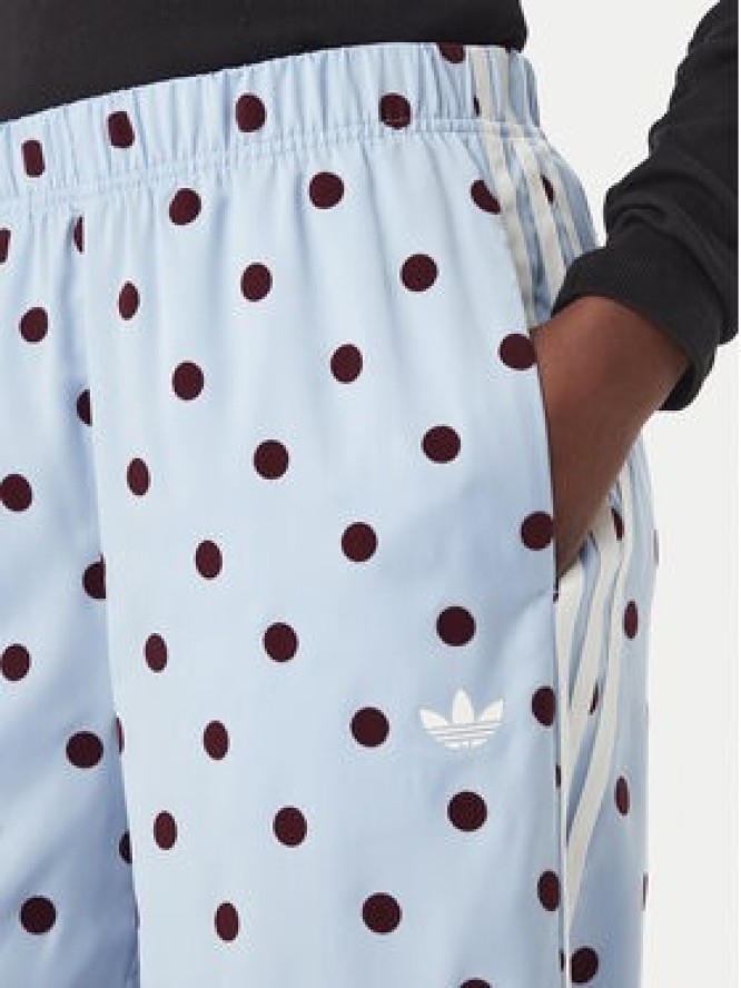 adidas Spodnie dresowe Satin Polka Dots Wide Leg Pant KV1170 Niebieski jasny Relaxed Fit